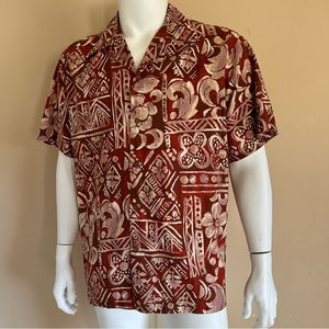 Hilo Hattie Men’s Hawaiian Shirt Batik style fabric